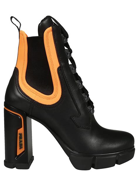 prada black orange boots